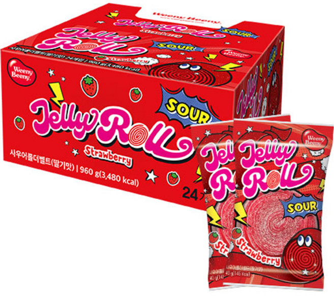 위니비니 젤리롤 사우어 딸기 24p, 960g, 1개