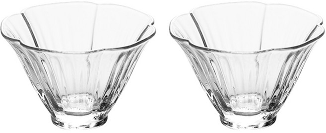 키친초이스 벨르디자인 내열유리 장미찻잔, 투명, 2개