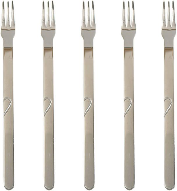 해모 윌리브 국산 304 스텐 콤비 하트 커트러리 티포크 실버, 5개