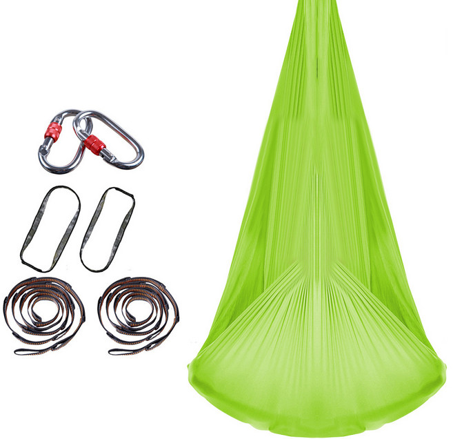 윤스랩스 가정용 스판 매듭 요가 해먹, 라이트 그린