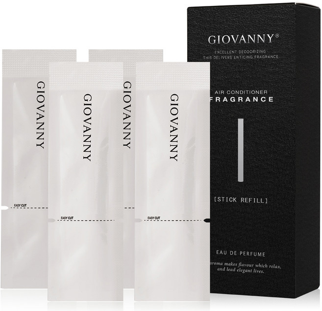GIOVANNY 차량용 스틱 디퓨저 리필, 블랙체리, 4개