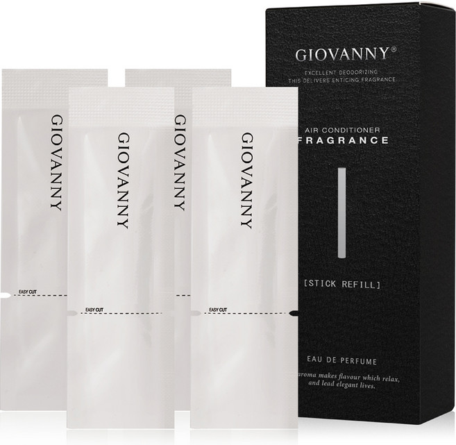 GIOVANNY 차량용 하프스틱 디퓨저 리필, 아베휘치, 4개