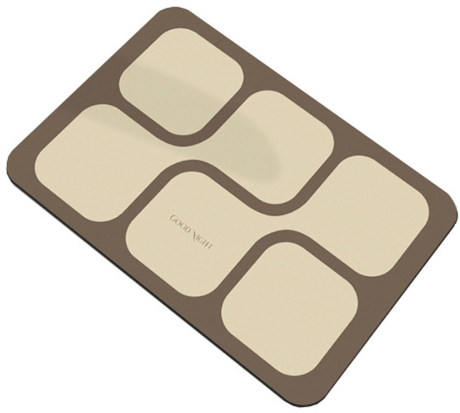 위더홈 미니멀 스퀘어 퍼즐 논슬립 매트 60 x 40 cm, 브라운