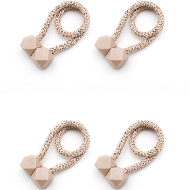 라온팩토리 팔각형 마그네틱 커튼 홀더 고정끈 45cm, 베이지, 4개