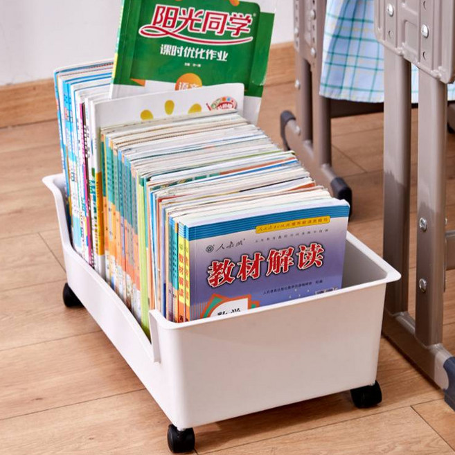 제이밀 이동식 북카트 책보관함 M, 화이트, 1단