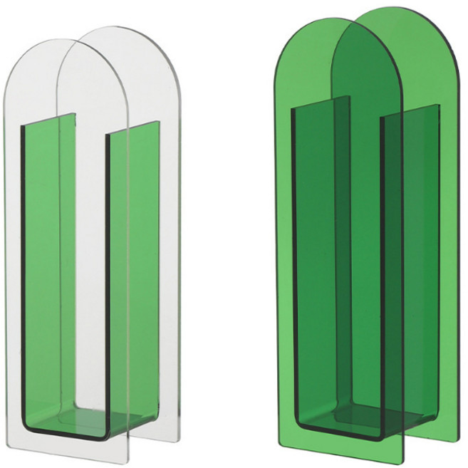 블랙트리 감성 인테리어 아크릴 화병 2종세트, 그린