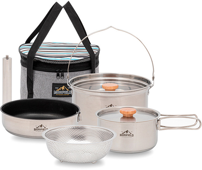 모리필드 인덕션 캠핑 코펠 8종 세트, 혼합색상, 1세트