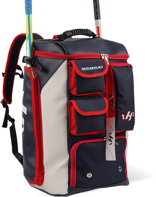 하타케야마 프리미엄 하이브리드 백팩, 네이비 + 레드, 1개