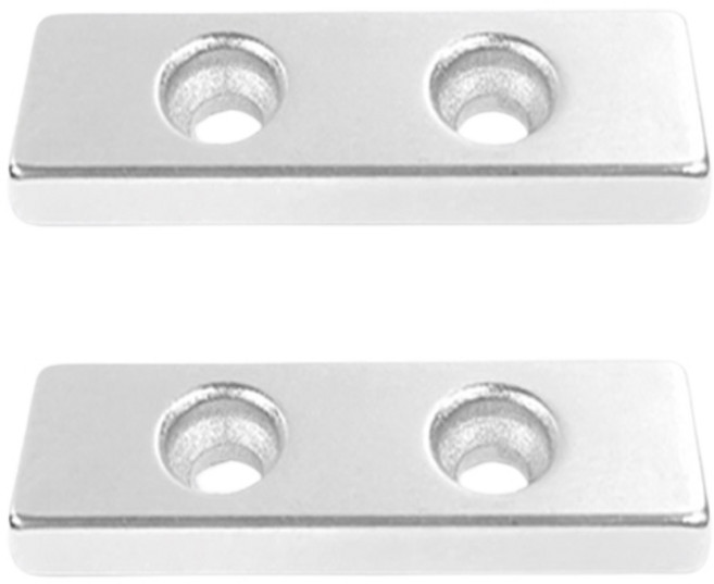 디와이엔텍 초강력 네오디움 사각 사라자석 40 x 12 x 4 mm, 실버, 2개