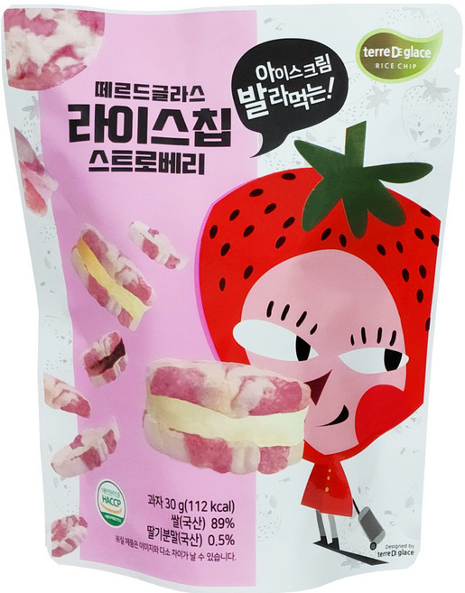 떼르드글라스 라이스칩, 스트로베리, 1개, 30g