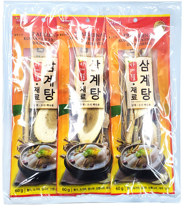 몸애조화 사계절 삼계탕 재료 3p, 180g, 1개