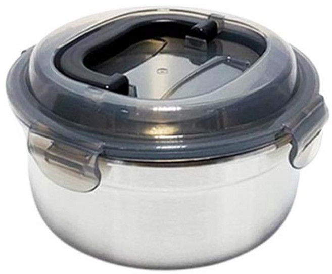 키친아트 피앙세 스테인레스 원형 핸디 밀폐용기 2호 1100ml, 1개, 단품