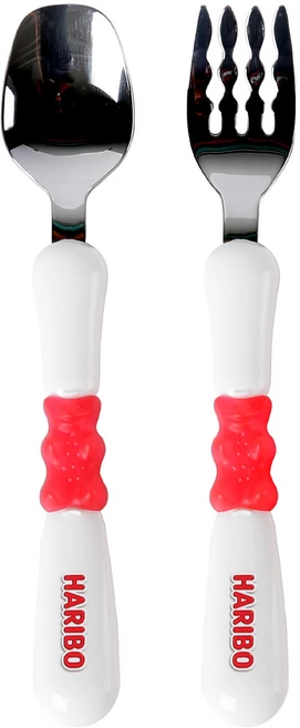 하리보 유아용 골드베렌 수저 세트, 레드, 스푼 + 포크, 1개 - 쿠팡