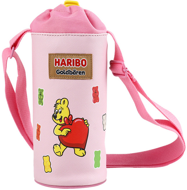 하리보 보온보냉 물병 크로스 파우치 골드베렌, 핑크, 1개