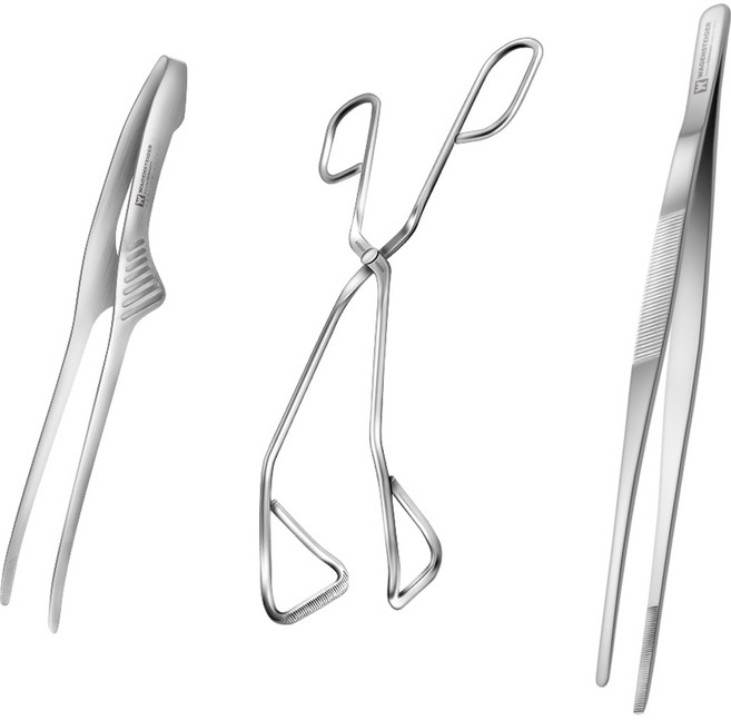 바겐슈타이거 올스텐 집게 3종 세트, 핀셋 집게 + 슈탠더 스텐 집게 + 스텐 가위형 집게, 1세트