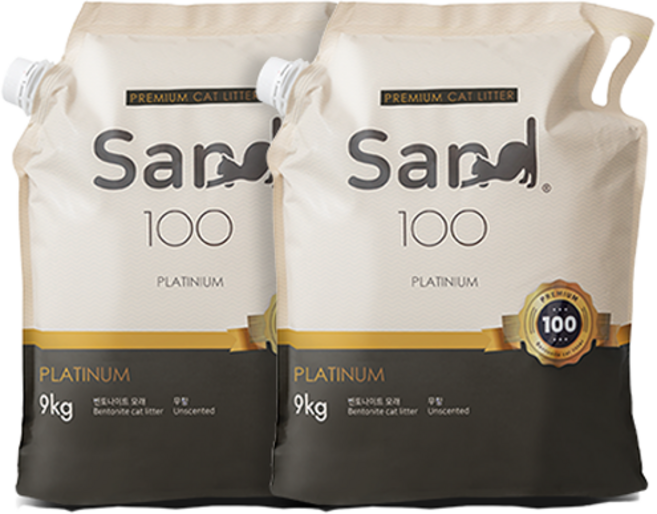 샌드백 플래티넘 벤토나이트, 9kg, 2개, 무향