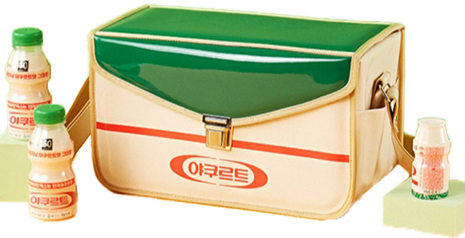 에치와이 한국야구르트 보냉백, 옐로우 + 그린, 1개