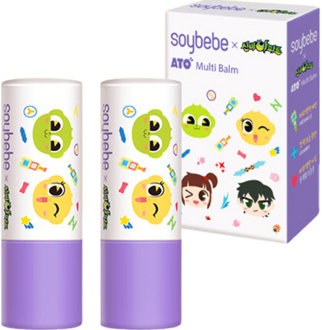 소이베베 신비아파트 유아용 시어버터 아토 멀티밤, 5.8g, 2개