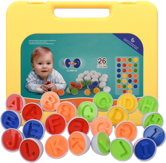 오즈토이 피팅에그 달걀모양 맞추기 26구 알파벳 DF268, 혼합색상, 1개