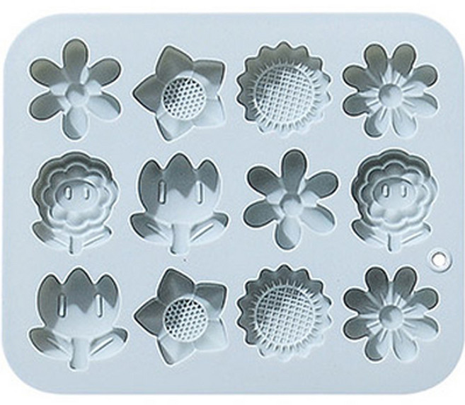 이홈베이킹 해바라기 튤립 꽃모양 실리콘몰드 12구, 랜덤발송, 1개