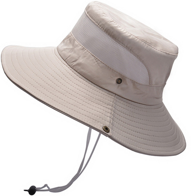 남성용 등산 낚시 캠핑 버킷햇, 아이보리