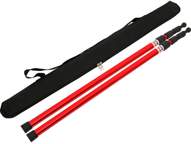 캠프빌리지 슬라이드 폴대 캡형 레드 2p + 가방 세트, 1세트