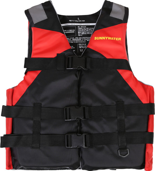 써니워터 성인용 부력 보조 물놀이 조끼, 레드
