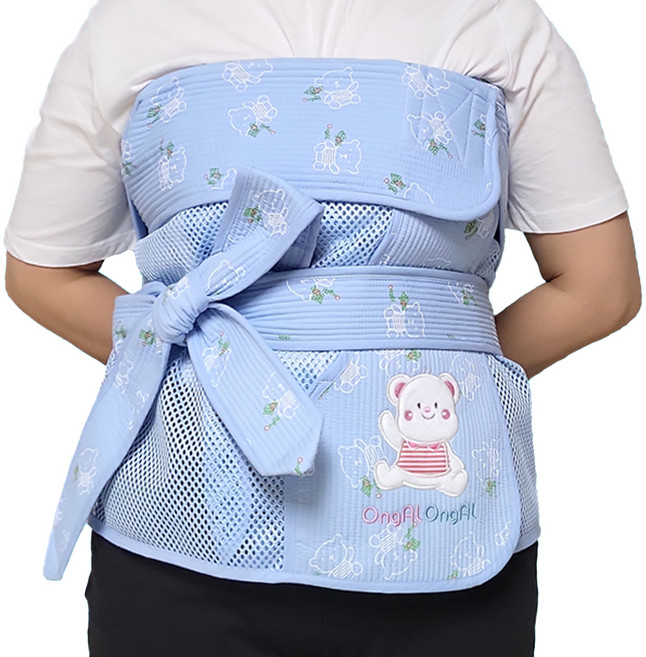 옹알옹알 안녕!곰돌이 망사 5부 포대기, 블루
