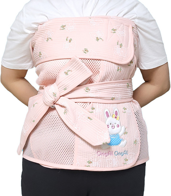 옹알옹알 안녕 곰돌이 망사 포대기, 핑크
