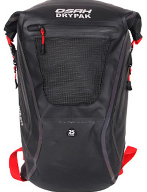 OSAH 오토바이 드라이백 방수 프로 백팩 25L MPB-B25RB, 레드블랙