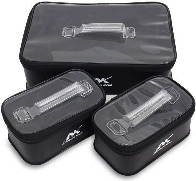 싸파 더블킬 낚시 멀티 소품 파우치 대형 + 소형 2p, 블랙