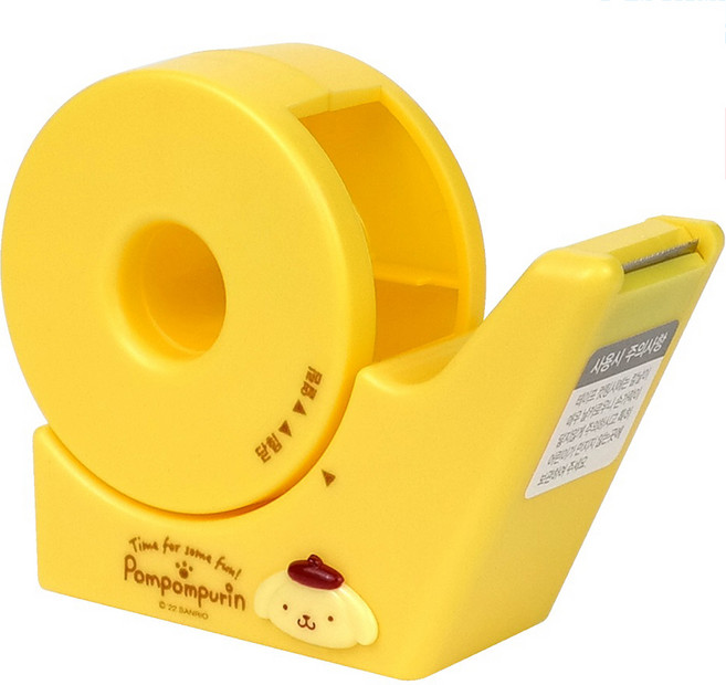 바이하츠 폼폼푸린 에어픽스 테이프 컷터기, 노랑, 1개