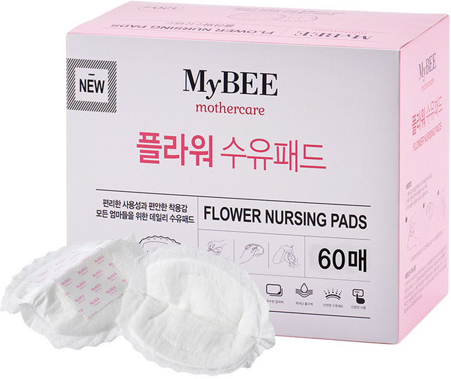 마이비 플라워 수유패드, 60매, 1개