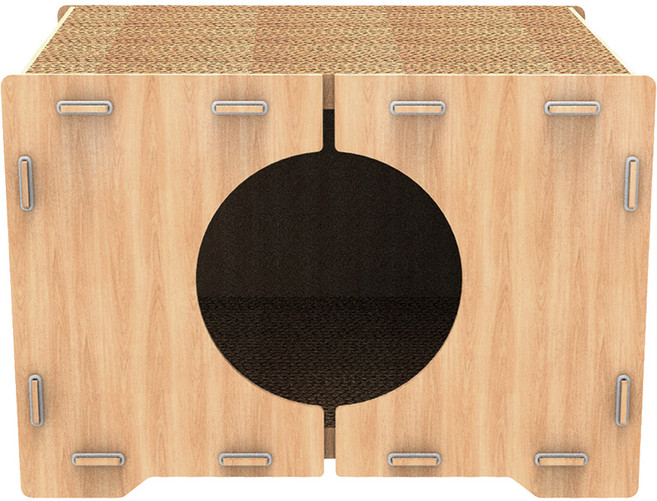 루어캣 고양이 숨숨집 큐브 SC-556, 내추럴우드, 1개