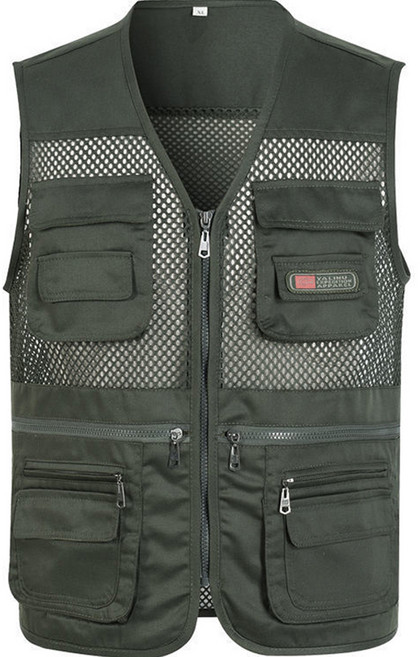 오디패스 남성용 아웃도어 멀티 포켓 야상 낚시 작업 조끼