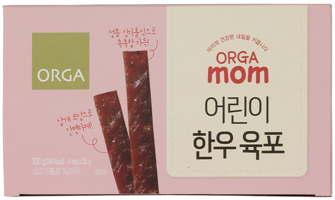 올가맘 어린이 한우 육포 25g x 4p, 순한맛, 1개, 100g