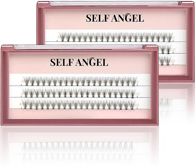 셀프천사 내추럴 JC컬 인조 속눈썹 혼합 9mm + 10mm + 11mm, 블랙, 2세트