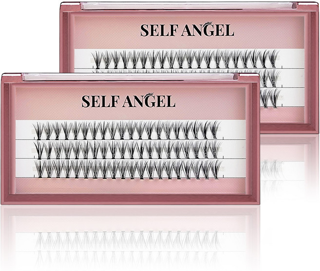 셀프천사 볼륨팡 C컬 인조 속눈썹 혼합 9mm + 10mm + 11mm, 블랙, 2세트