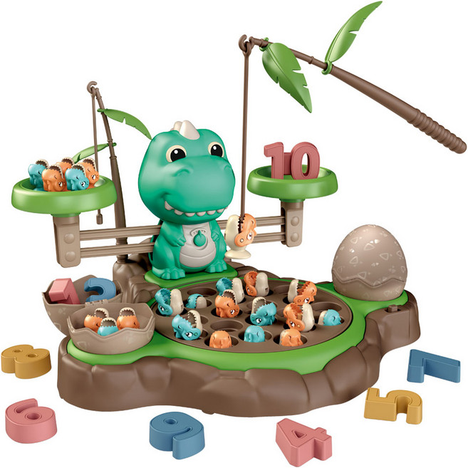 HK COGO LTD 공룡섬 밸런스 낚시놀이, 혼합색상, 1세트