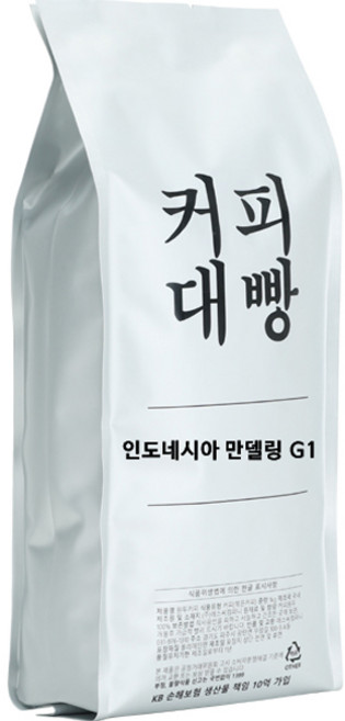 커피대빵 인도네시아 만델링 G1 싱글오리진 원두커피, 홀빈(분쇄안함), 1kg, 1개