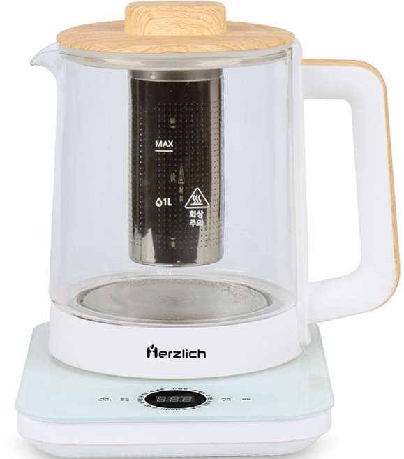 허즐릭 유리 전기 티포트+계란홀더 1.8L, MJ-EK150