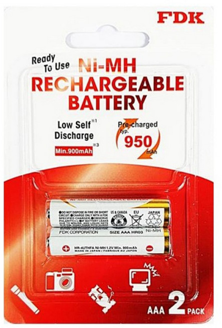 에프디케이 AAA충전지 950mAh, 2개입, 1개