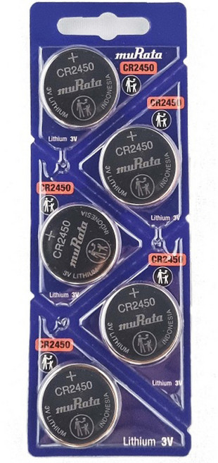 무라타 리튬 동전형 코인건전지 CR2450, 5개입, 1개