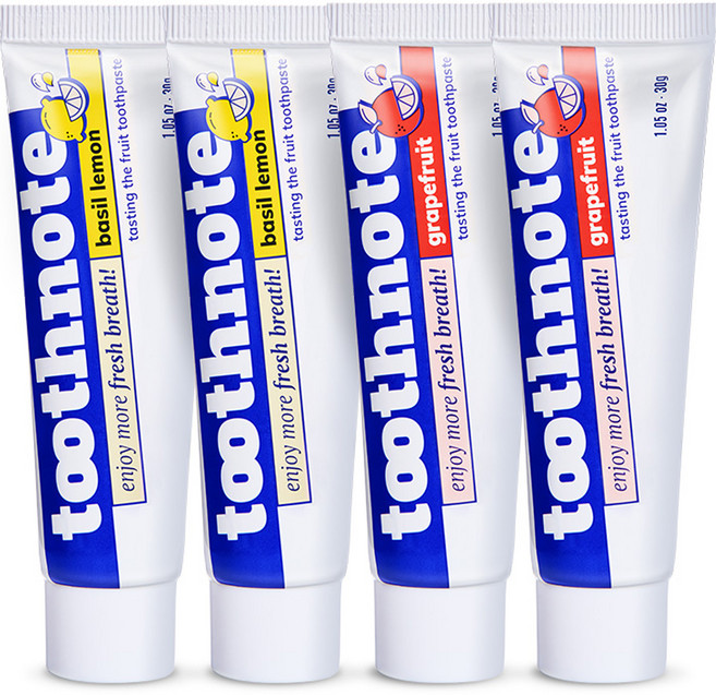 투스노트 수분 치약 바질 레몬 + 자몽 2종 세트, 30g, 1개