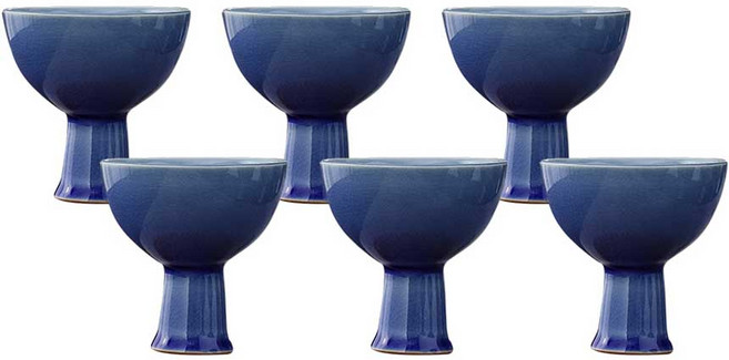 키친초이스 벨르디자인 사색 술잔, 청색, 6개