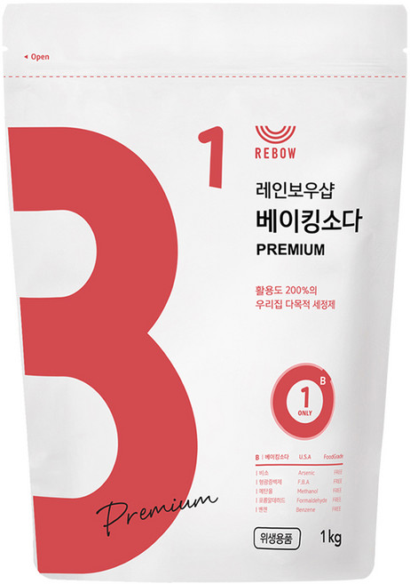 레인보우샵 베이킹소다 프리미엄, 1kg, 1개