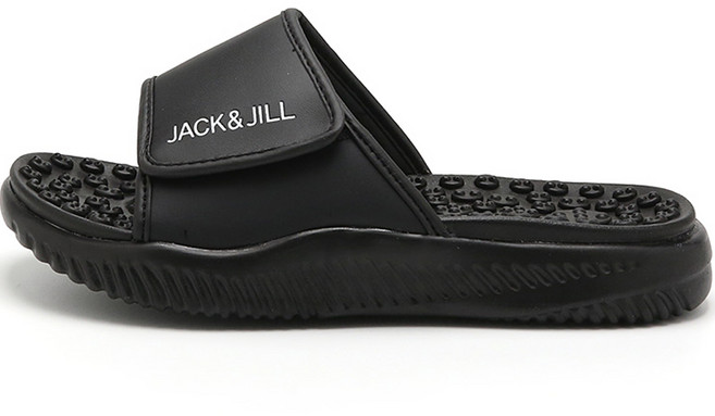 JACK&JILL 線條指壓拖鞋 JB3360, 黑色, 235