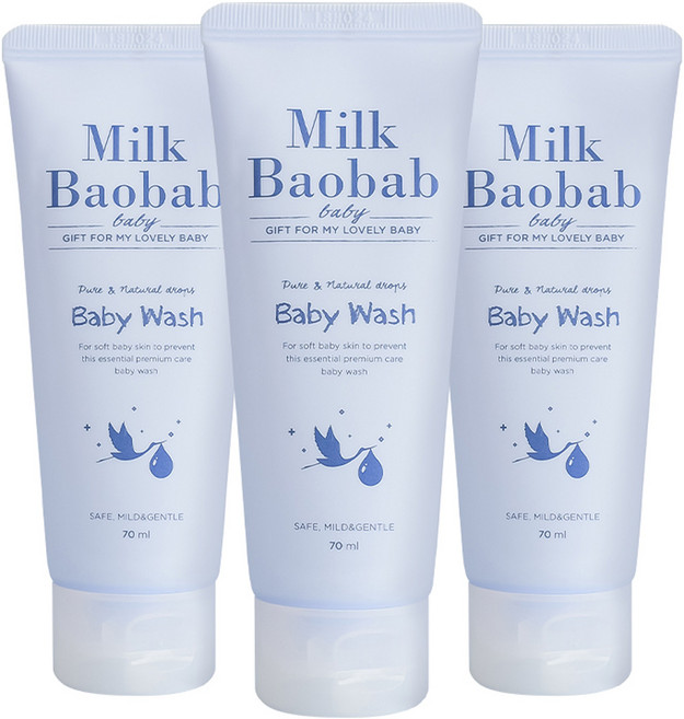 밀크바오밥 베이비 워시 세트 70ml, 3개