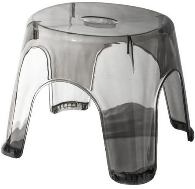 더자카 심플 다용도스툴 투명 욕실의자, 그레이