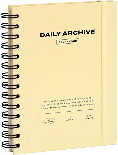 아이코닉 데일리 아카이빙 북 다이어리 스크랩북 일기장, 01 Custard, 1세트